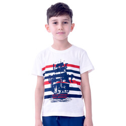 Kids Boys 2 piece Set T-Shirts & Jogger (2-8 Years): White Red and  Navy colour, Outfits Sets (100% Cotton)