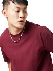 The Souled Store Basic Solid Oversized T-Shirt for Men, Large, Maroon