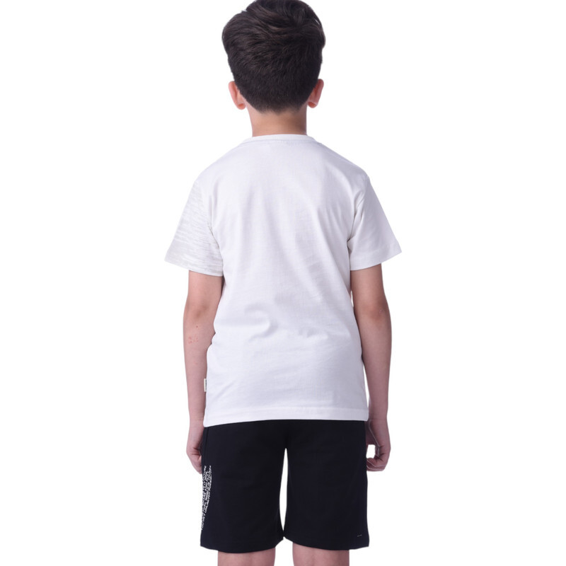 2 Piece Set for Senior Boys' T-Shirt & Shorts Sets 8-14 Years- Black and White colour Comfortable Fit 100 % percent Cotton - victor and jane