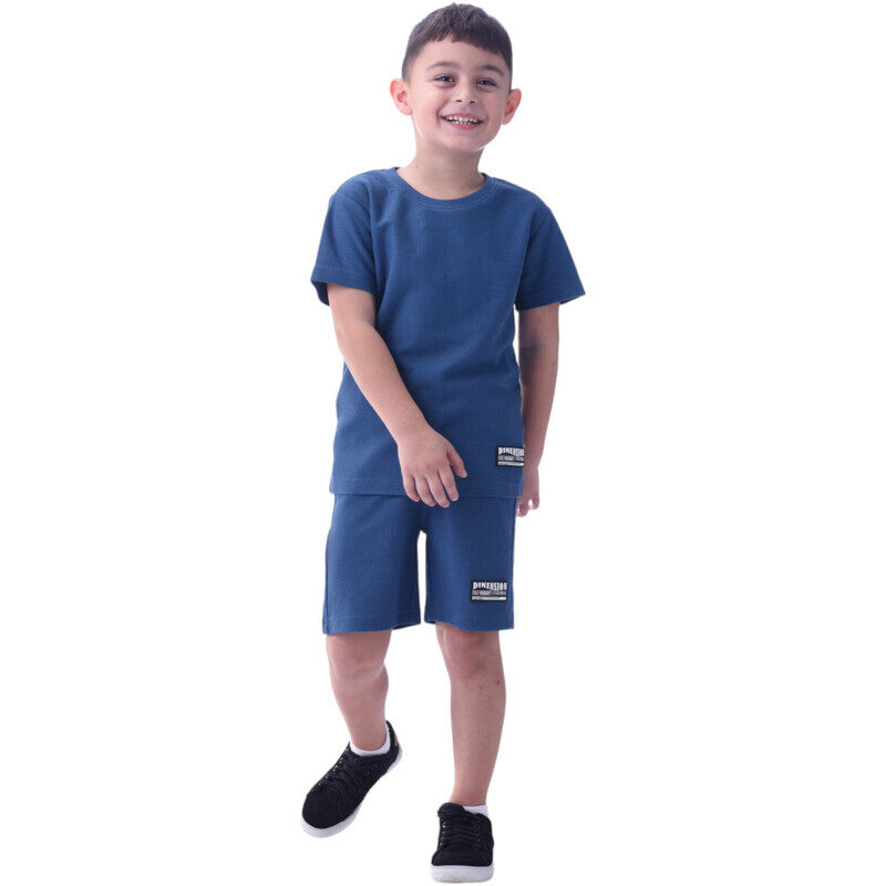 

Victor And Jane Victor & Jane Boys' Comfortable 2-Piece T-Shirt & Shorts Set (2-8 Years)- Blue, 100% Cotton