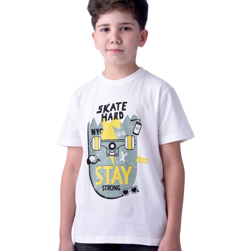 

Boys' T-Shirt 8-14 Years- Cream colour Comfortable Fit 100 % percent Cotton -victor and jane