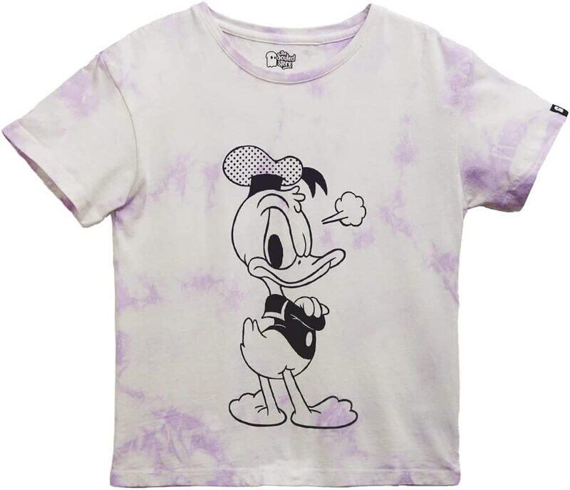 

The Souled Store Official Donald Duck: Tie Dye Printed Oversized T-Shirt for Girls, 6 - 7 Years, Multicolour