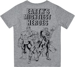 The Souled Store Official Marvel: Earth's Mightiest Heroes Graphic Printed T-Shirt for Boys, 5 - 6 Years, Grey