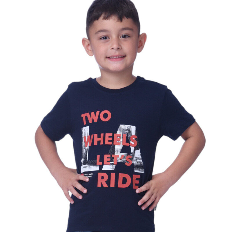 Boys' 3-Pack T-Shirts (2-8Y) White, Navy Blue,Light (100% Cotton)