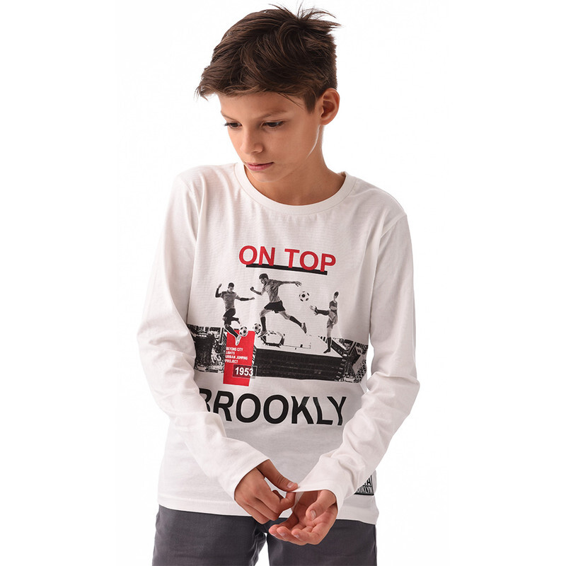 

Urbasy Kids 100% Cotton Full Sleeves T-shirt - OFF WHITE