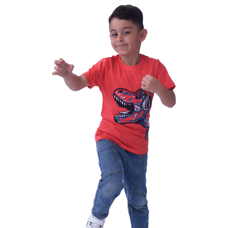 Boys T-Shirts  (2-8 Years): Coral colour, Outfits Sets (100% Cotton)