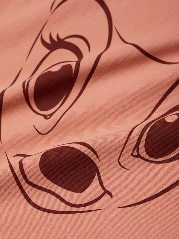 The Souled Store Official Disney: Bambi Printed Oversized T-Shirt for Girls, 9 - 10 Years, Peach