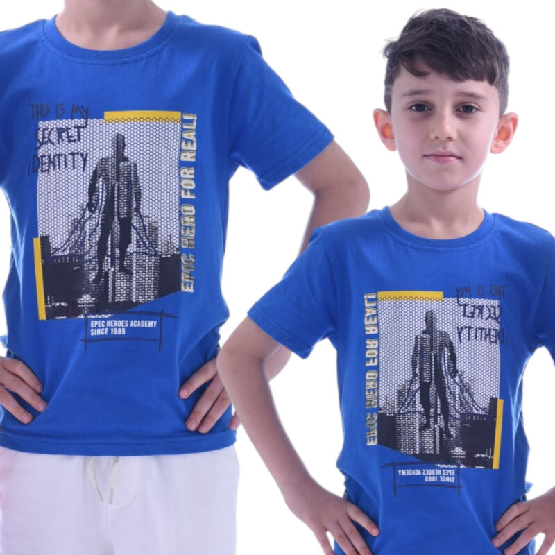 Boys' 3-Pack T-Shirts (2-8Y) Black, White, Blue, (100% Cotton)