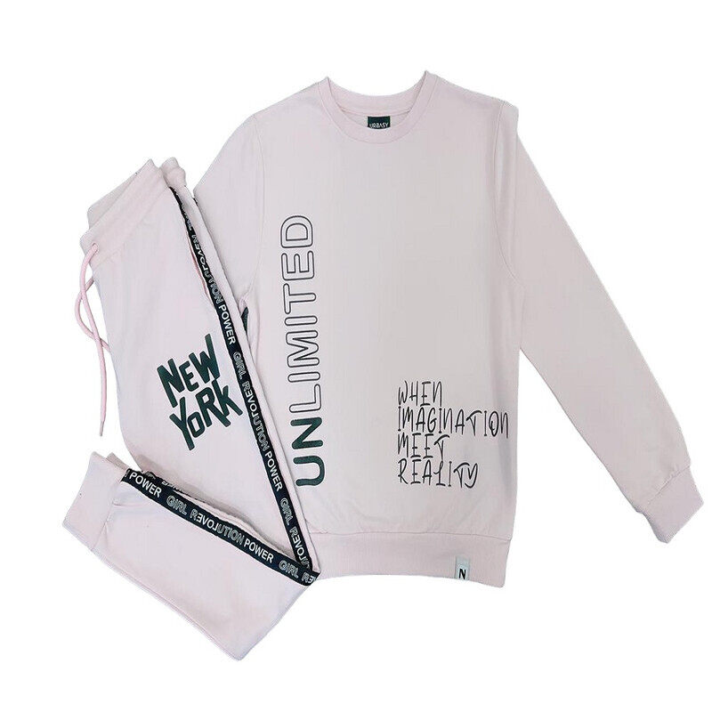 

Urbasy Kids 100% Cotton Full Sleeves Sweatshirt with Joggers Set - PINK