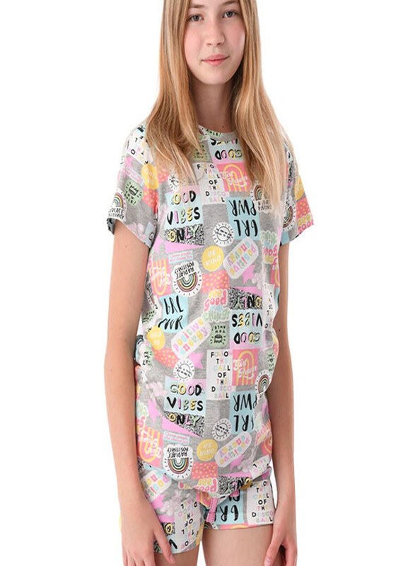 

Urbasy Girls All Over Printed T-Shirts and Shorts Co-ord Sets, 13 - 14 Years, Print/Graphic