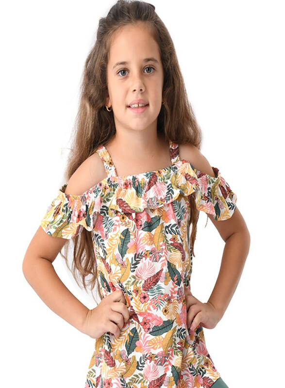 

Urbasy Printed Floral Strap Top with Fashion Shorts Set for Kids Girls, 6-7 Years, Multicolour