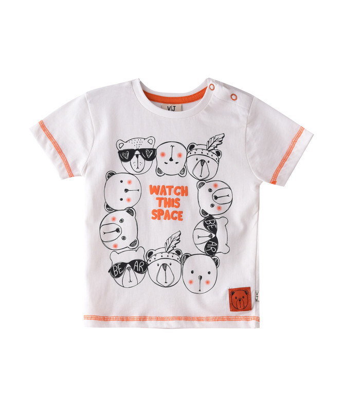 Infant Boys 2 piece Set Clothes Soft & Breathable (3-24 Months): ivory and Dark Orange, T-Shirts & Shorts, Outfits Sets (100% Cotton) - victor and jane