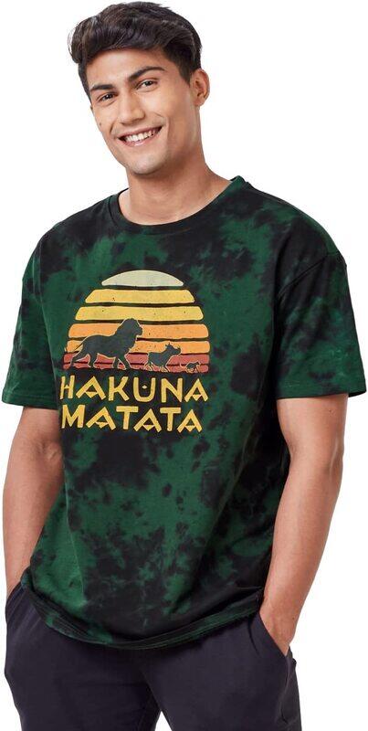 

The Souled Store Official Lion King: Hakuna Matata Printed Oversized T-Shirt for Men, Large, Multicolour