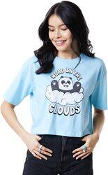 The Souled Store Official Head in The Clouds Printed Oversized Cropped T-Shirt for Women, Extra Large, Blue