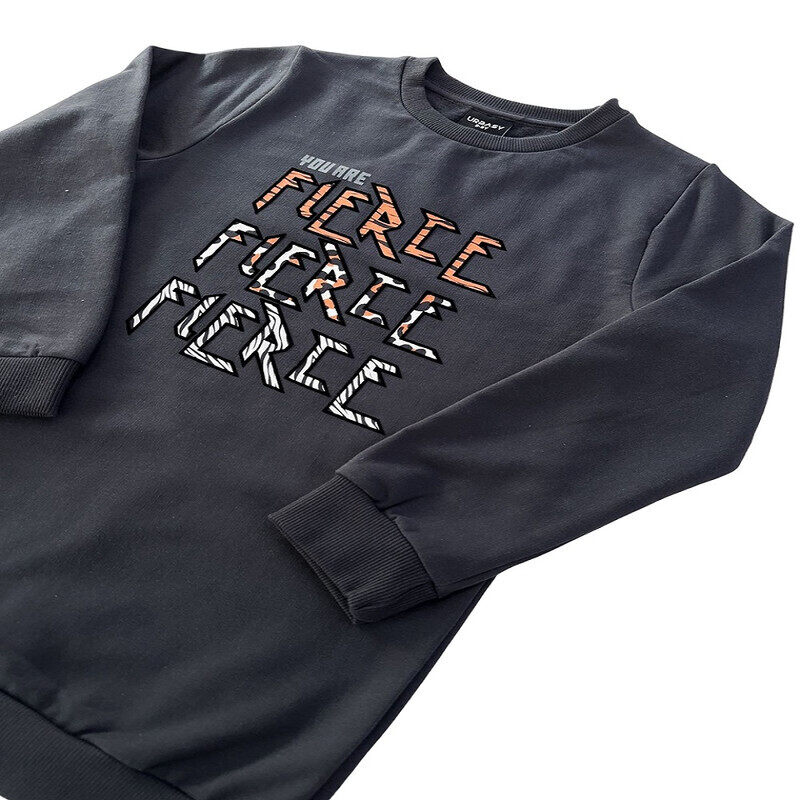 

Urbasy Kids 100% Cotton Full Sleeves Sweatshirt - DARK GREY