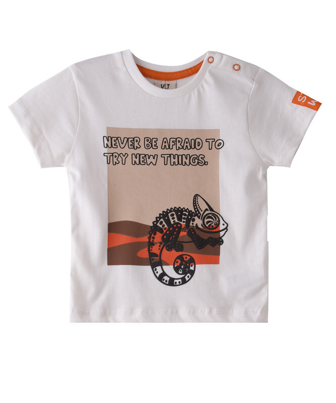 Infant Boys 2 piece Set Clothes Soft & Breathable (3-24 Months): ivory and Dark Orange, T-Shirts & Shorts, Outfits Sets (100% Cotton) - victor and jane