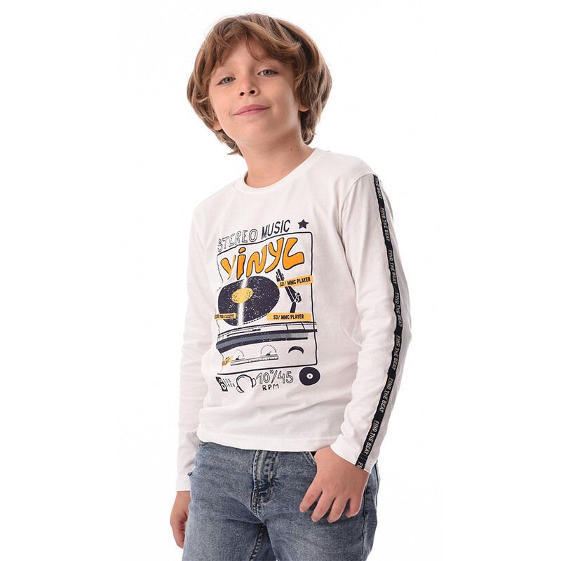 

URBASY Kids 100% Cotton Full Sleeves T-shirt - Off-WHITE