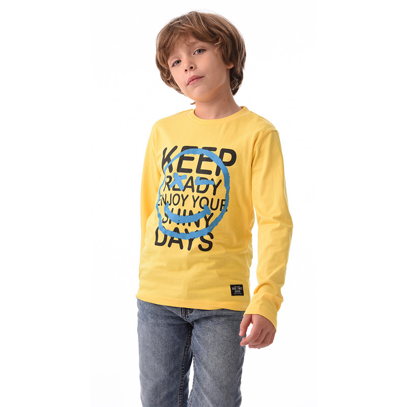 Urbasy Kids 100% Cotton Full Sleeves T-shirt  - YELLOW