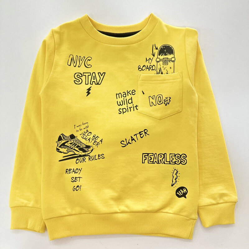 

Urbasy Kids 100% Cotton Full Sleeves Sweatshirt - YELLOW