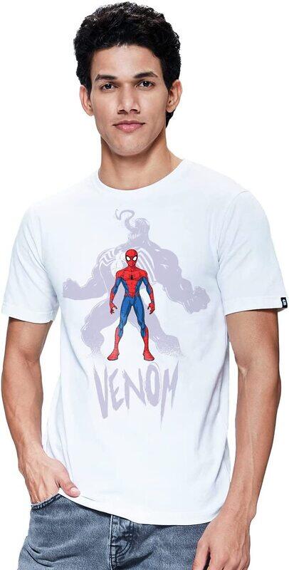 

The Souled Store Official Spider-Man: Venom Inside (Solar Activated) Printed T-Shirt for Men, Extra Small, White