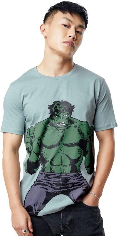 

The Souled Store Official Hulk: Monster's Here (Sweat Activated) Printed T-Shirt for Men, Extra Large, Light Green