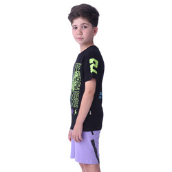 2 Piece Set for Senior Boys' T-Shirt & Shorts Sets 8-14 Years- Black and Lilac colour Comfortable Fit 100 % percent Cotton - victor and jane