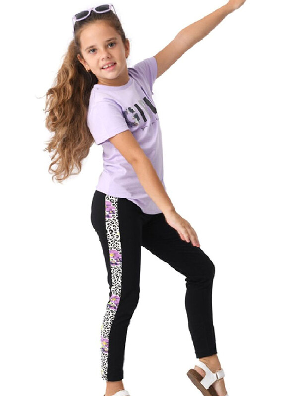 

Urbasy Reversible Sequins Fashion T-Shirt with Legging Set for Girls, 4-5 Years, Purple