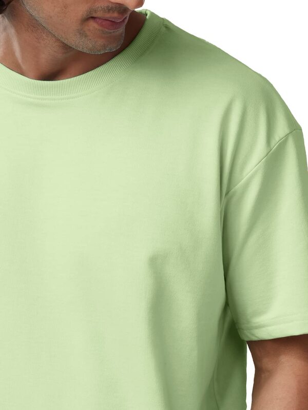 The Souled Store Solid Oversized T-Shirts for Men, Medium, Pista Green
