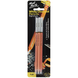 MM White Charcoal Pencils 3pc