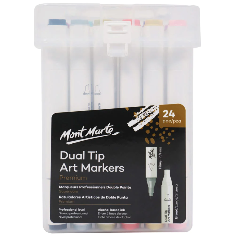 MM Dual Tip Alcohol Art Markers 24pc in Case