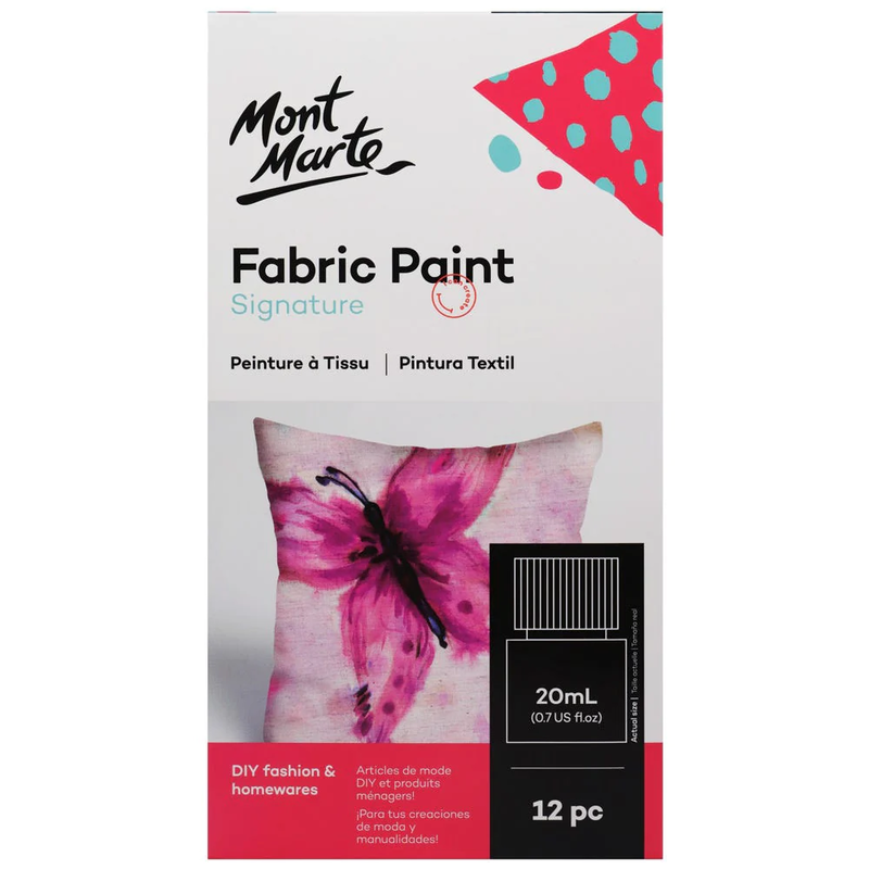 

Mont Marte MM Fabric Paint Set 12pc x 20ml