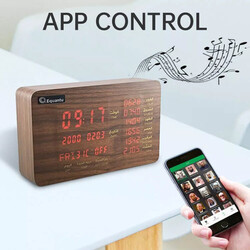 Equantu SQ-600 Wooden Azan Clock Quran Speaker, With Remote/Bluetooth /Phone Application Control/8GB