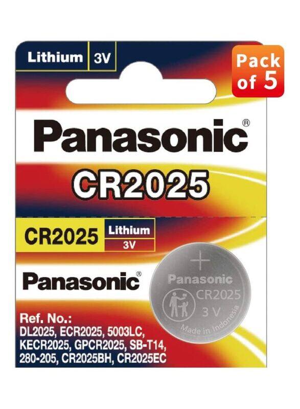 

Panasonic Indonesia Lithium 3V Batteries, CR2025, 5 Pieces, Silver