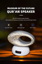 Equantu Creative Lamp Qur'an Speaker Inspired by Museum of the Future Design With Aromatherapy Plus 7 Changeable Colorful Lights (SQ-606)