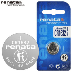 Renata CR1632 Swiss Made Lithium 3V Batteries - 2 Pieces