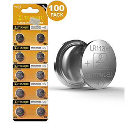 Tianqiu AG8/ LR1120H/ 391A Hg0% 1.5V Alkaline Batteries - 100 Pieces