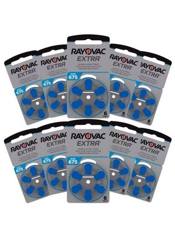 Rayovac 1.45V Extra Hearing Aid Batteries, 60 Piece, Blue