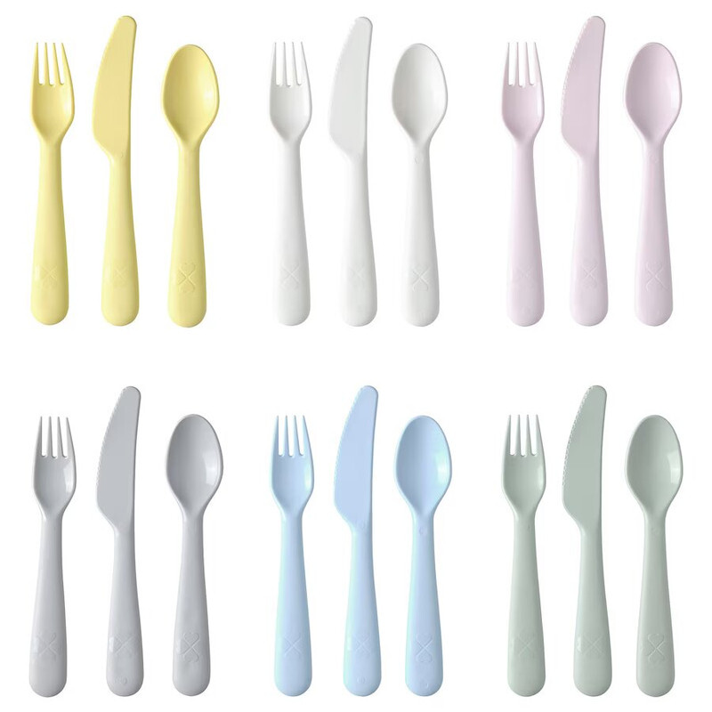 Kalas Plastic Cutlery Set Mixed Colours - 18 Pieces