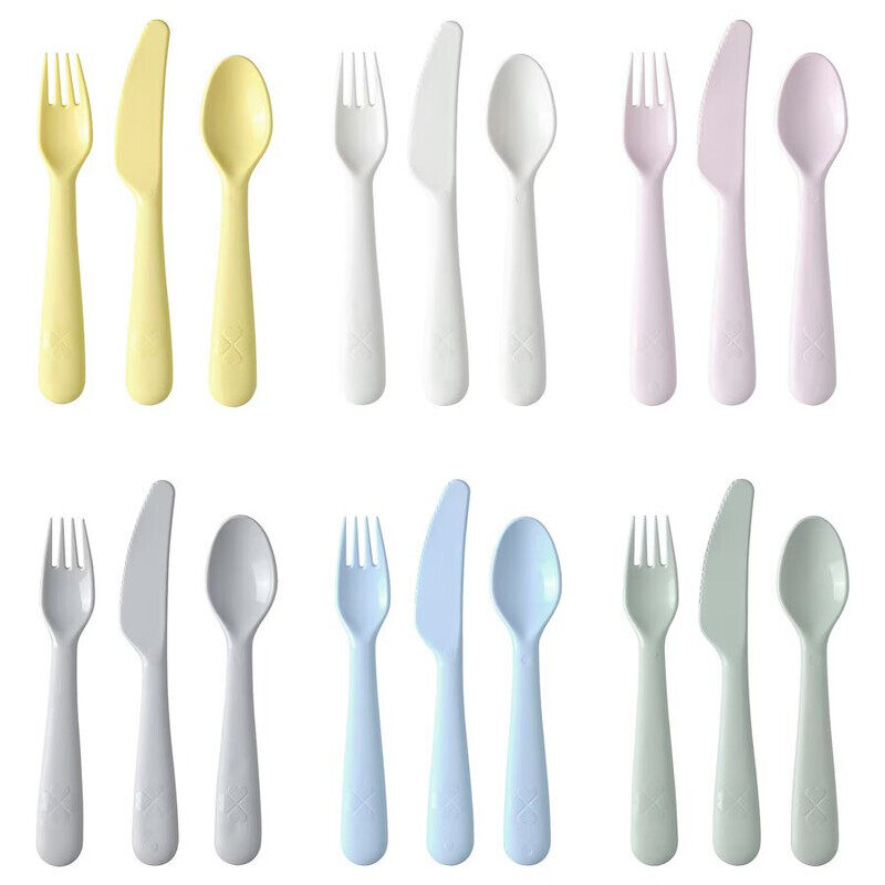 

Ikea Kalas Plastic Cutlery Set Mixed Colours - 18 Pieces