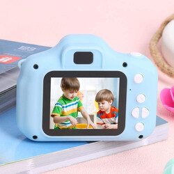 Mini Rechargeable 2.0 Inches (1080P) Photo/Video Camera For Kids,Suitable For Ages 3+ (Light Blue) - 8GB Memory Card Included