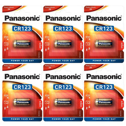 Panasonic CR123 Lithium 3V Batteries - 6 Pieces