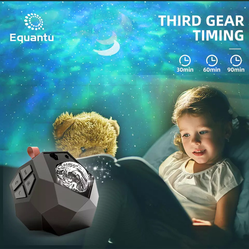 Equantu Portable Starry Speaker Lamp Galaxy Projector, Black