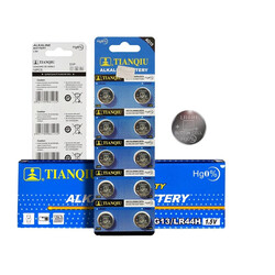 Tianqiu AG13/ LR44H/ 357A Hg0% 1.5V Alkaline Batteries - 200 Pieces