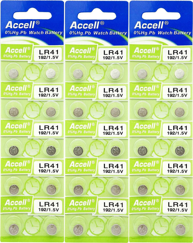Accell (AG3) LR41 (192) 0%Hg Alkaline 1.5V Batteries - 30 Pieces