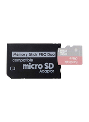 Memory Stick Pro Duo Compatible Micro SD PSP Adaptor Suitable For PSP Camera Handycam, Black