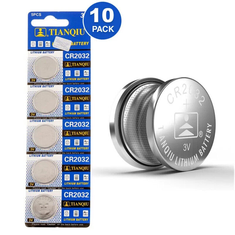 Tianqiu CR2032 Lithium 3V Batteries - 10 Pieces