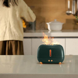 250ML Flame Diffuser Humidifier With Fire Flame Effect, Essential Oil Diffuser Aroma Humidifier For Home & Office (Green)