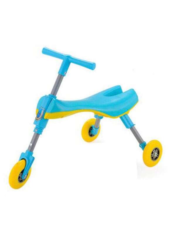 Three Wheeled Scuttlebug Folding Scooter With Comfortable Seat For Kids, Ages 3+, Multicolour