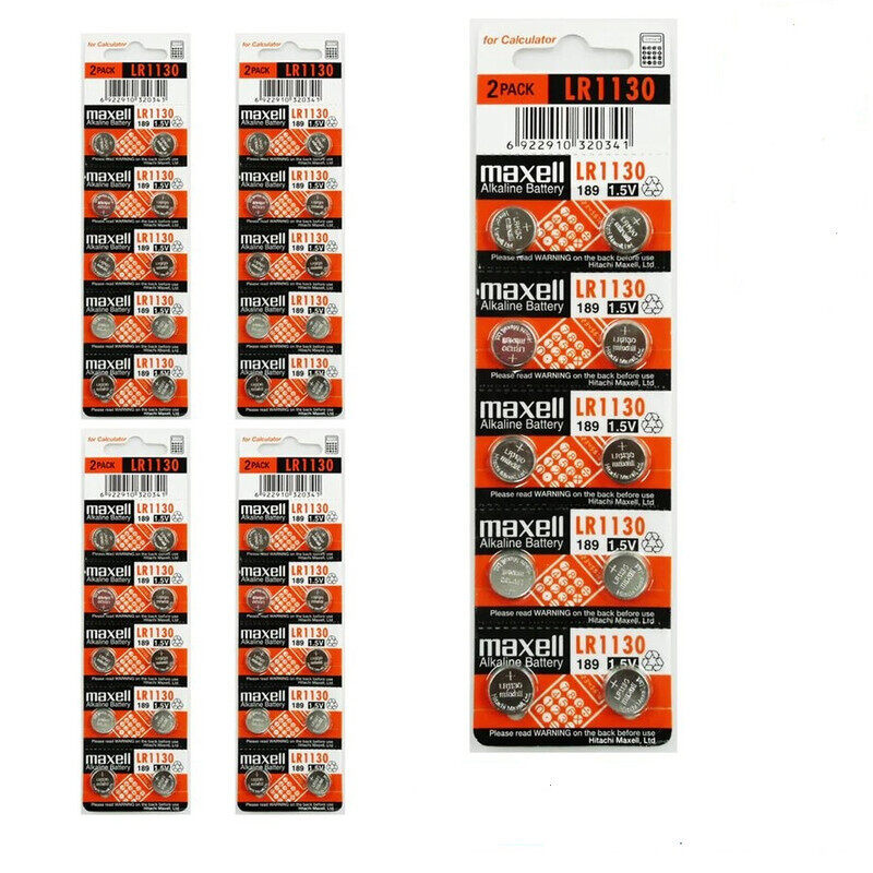 

Maxell 50-Pieces (189) LR1130 AG10 Alkaline Button Cell Hg 0% 1.5V Batteries