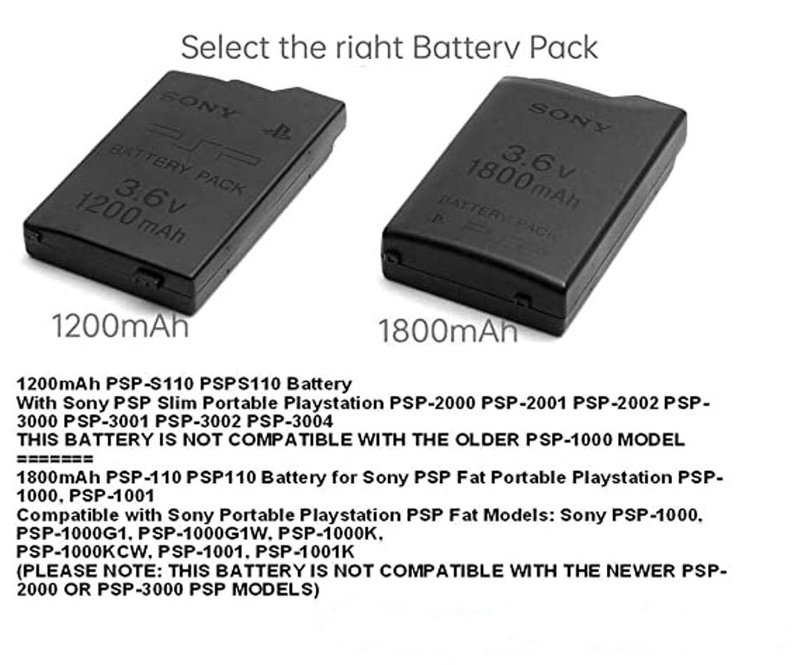 PSP-S110 2000/3000 Slim (3.6V) 1200mAh Replacement Battery For Playstation Portable